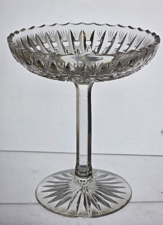 ABP cut glass compote American brilliant period 1886 -1915 PA24