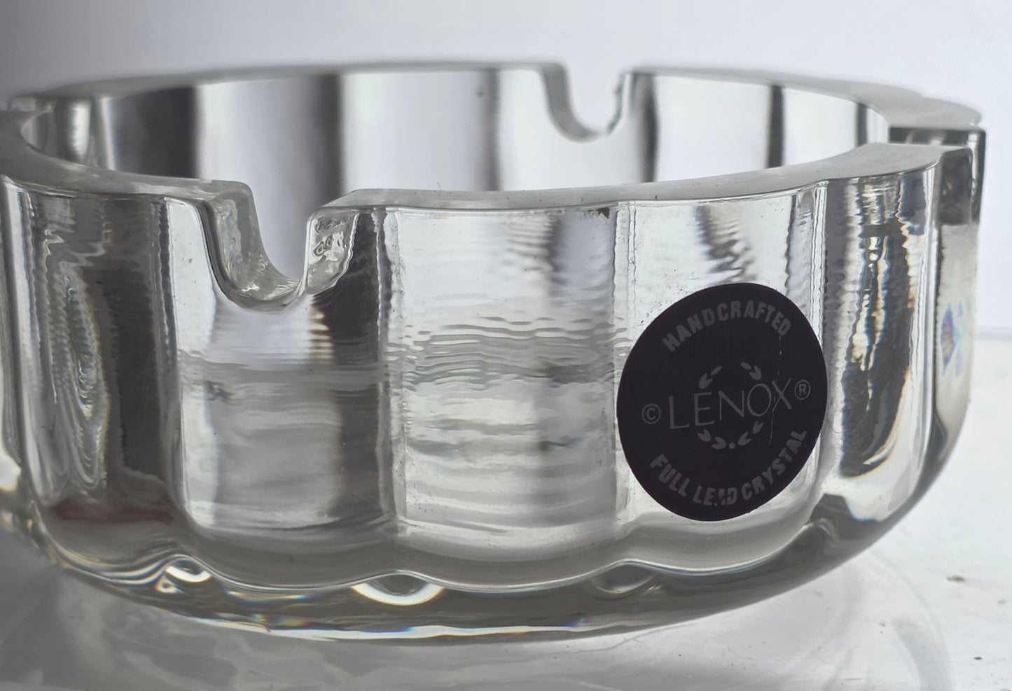 Lenox Glass Ashtray Signed USA crystal