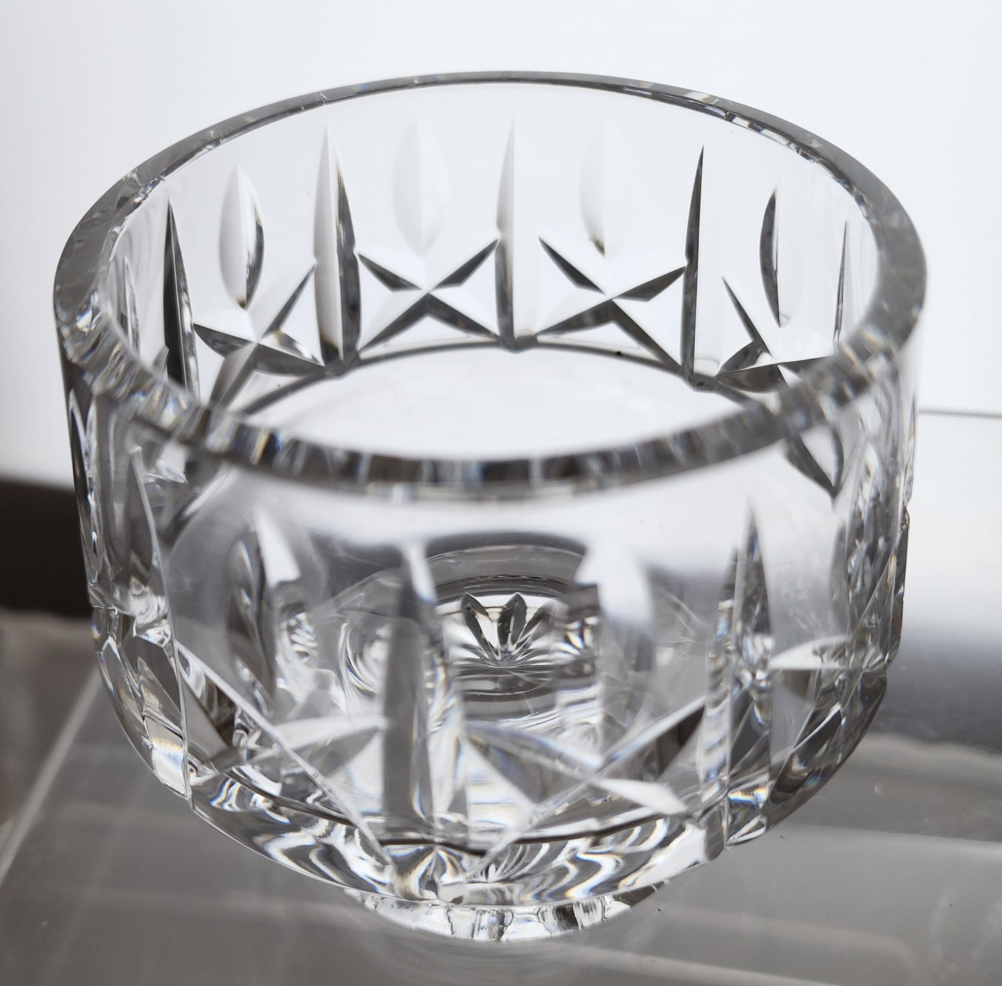 Signed Waterford pedestal crystal sugar and creamer