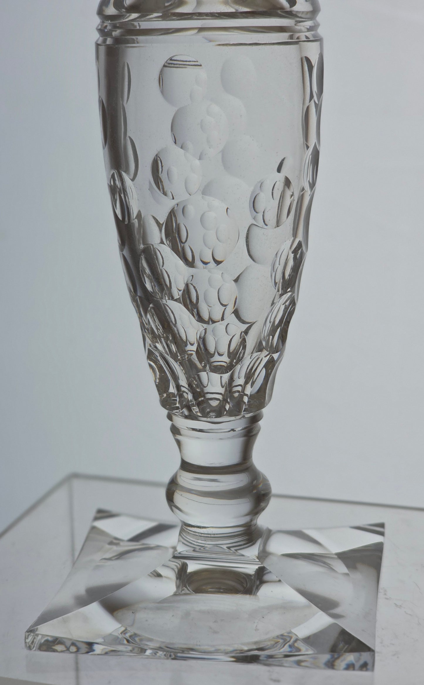 Pair of hand Cut Glass candle sticks Antique