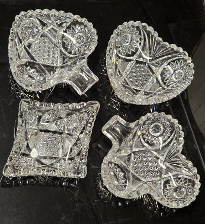 American Brilliant Period hand Cut Glass Bridge set Antique