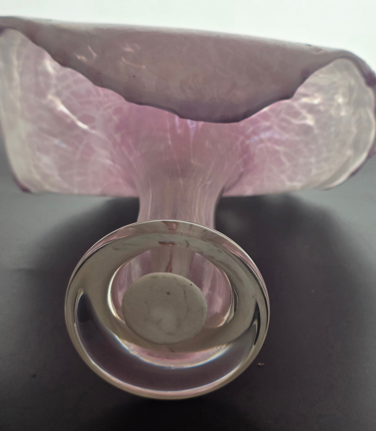 Jack in the pulpit footed glass  vase art glass vase