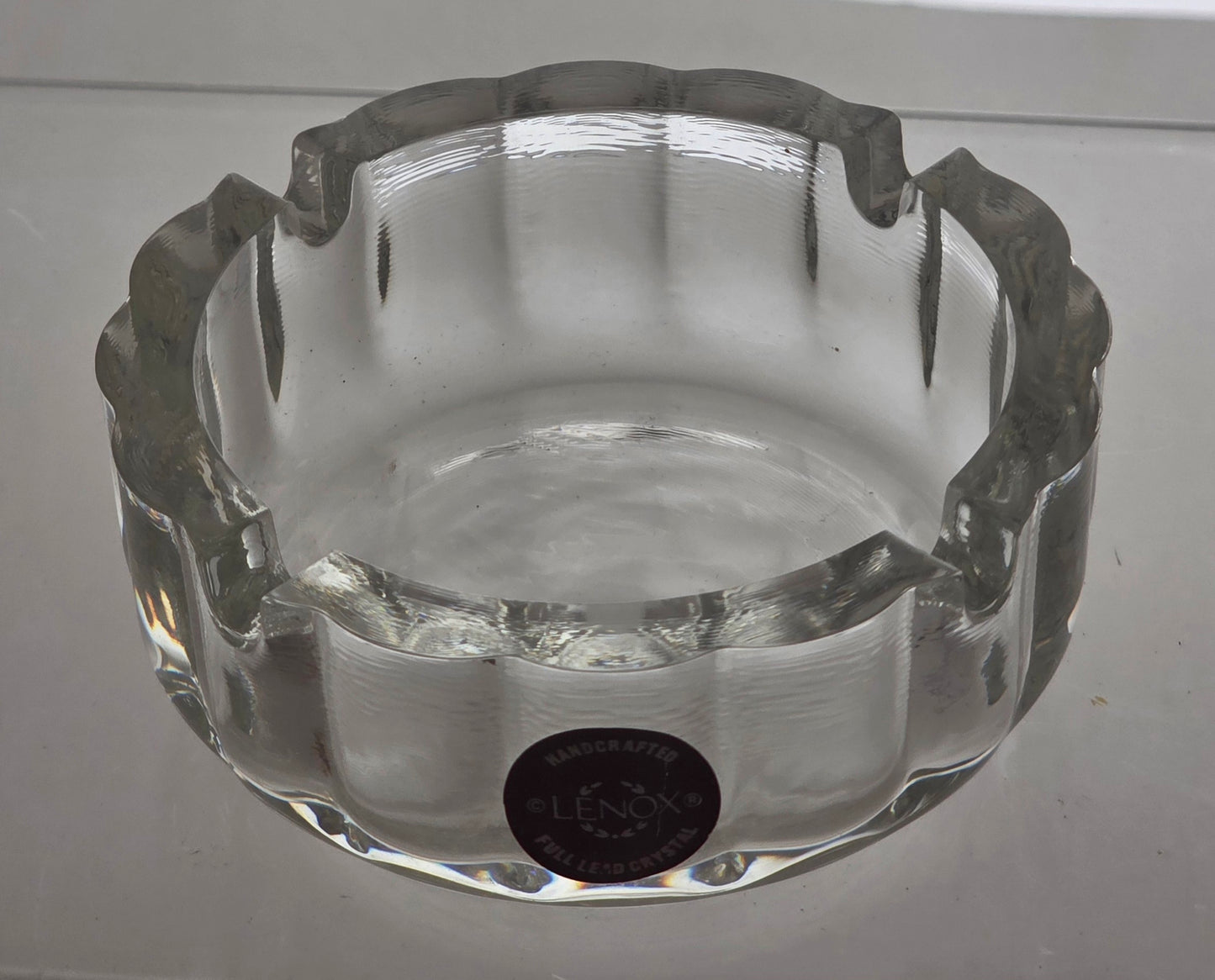 Lenox Glass Ashtray Signed USA crystal