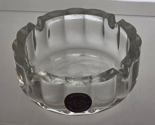 Lenox Glass Ashtray Signed USA crystal
