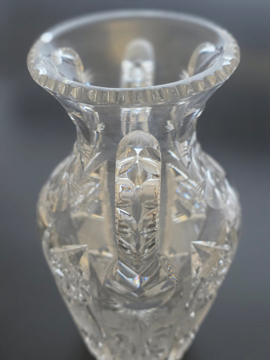 ABP cut glass signed Tuthill vase antique bob40