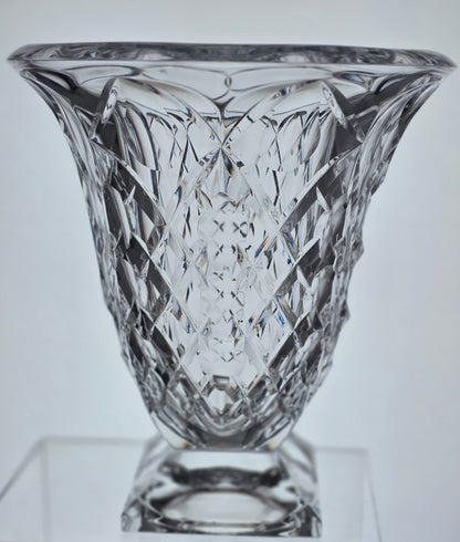 Hand Cut 24% lead crystal vase / center piece with space for etching Award 8 lbs
