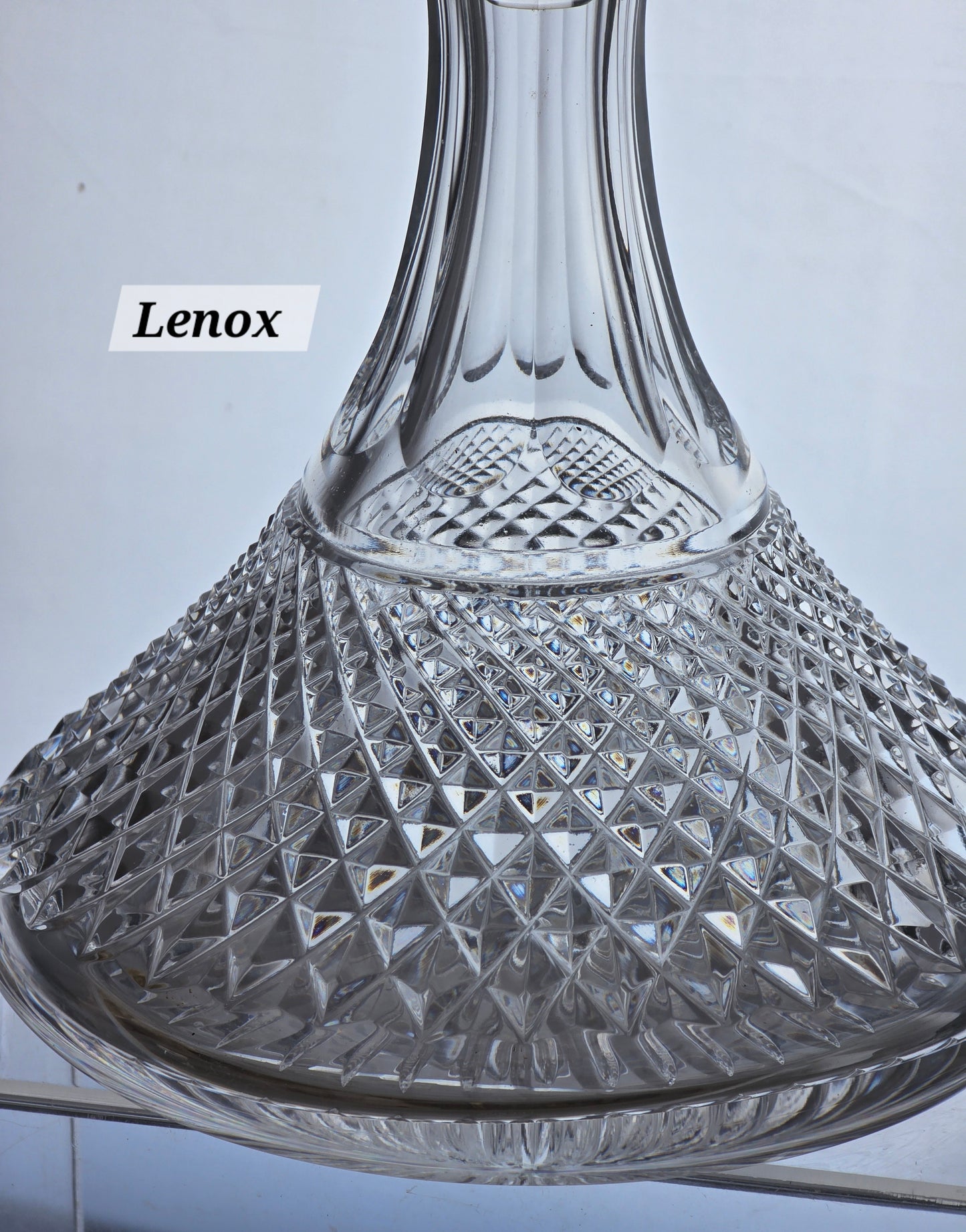 Signed Lenox hand Cut glass Crystal decanter Made in USA