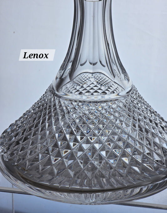 Signed Lenox hand Cut glass Crystal decanter Made in USA