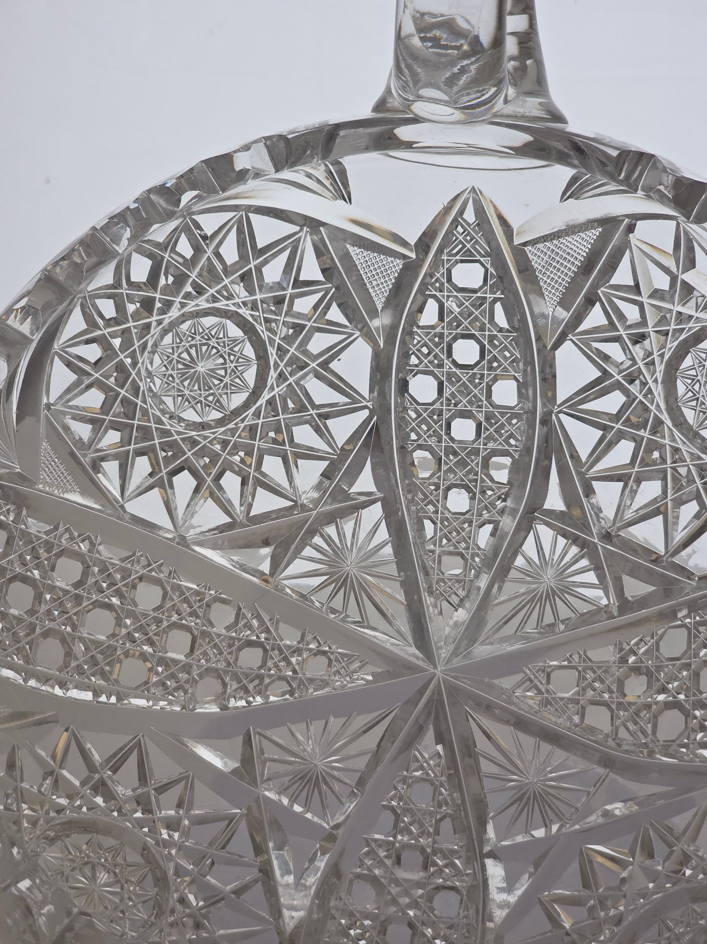 ABP cut glass 2 handled dish American brilliant period 1886 -1915 bob55