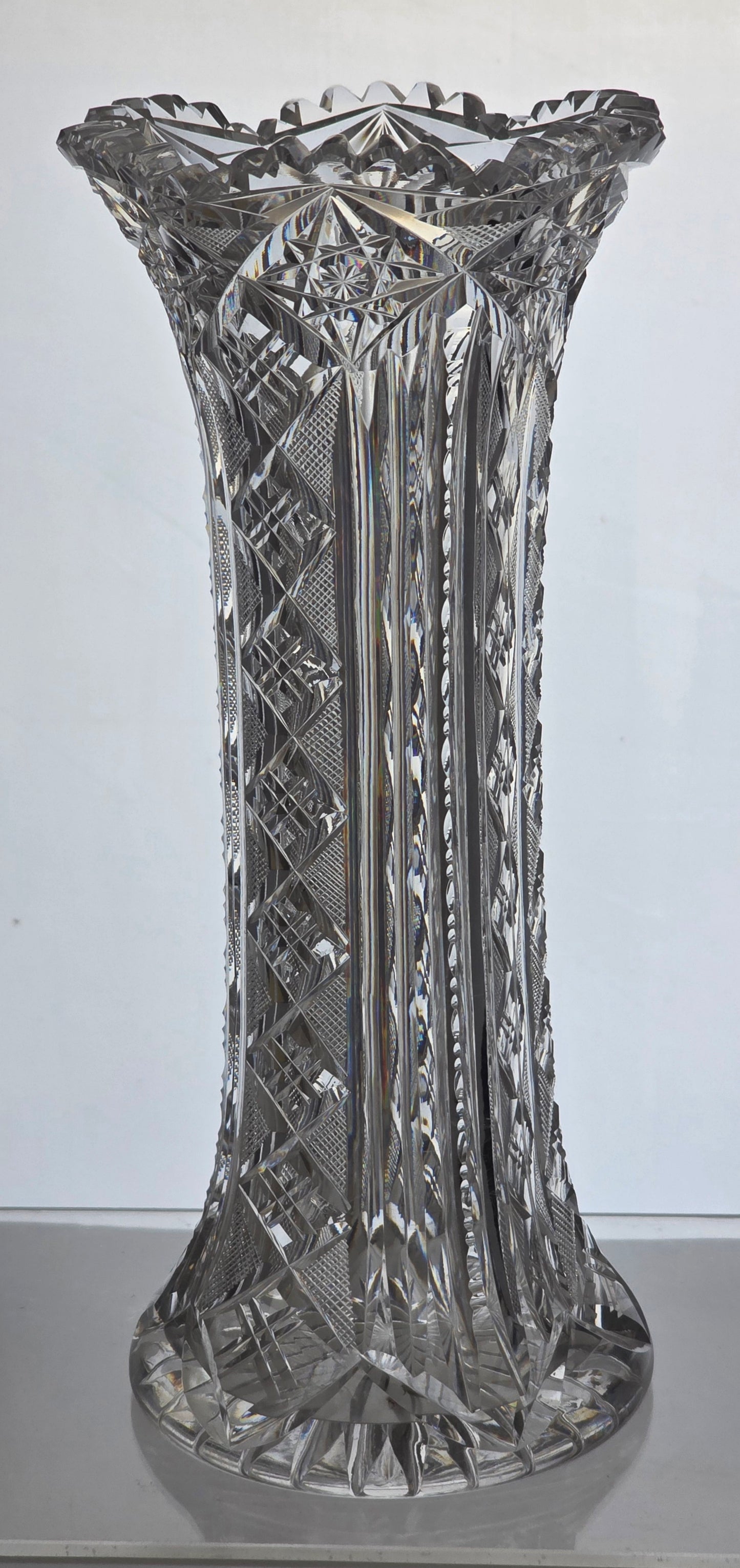 ABP cut glass vase antique Libbey