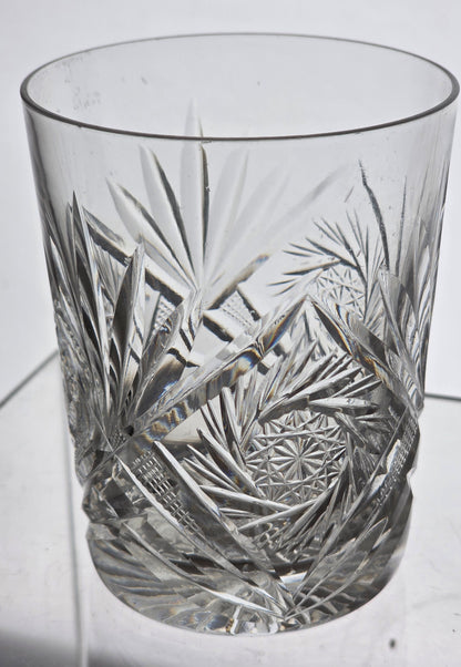 4 Crystal Cut Glass DOR pinwheel tumbler antique