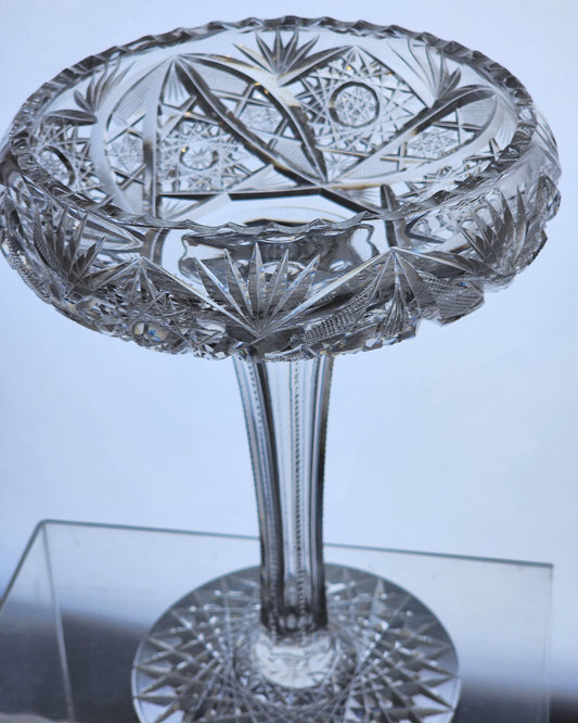 American Brilliant Period Cut Glass compote, Antique