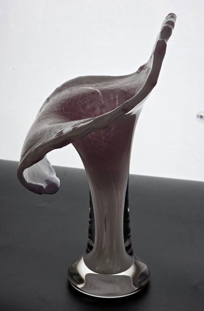 Jack in the pulpit footed glass  vase art glass vase