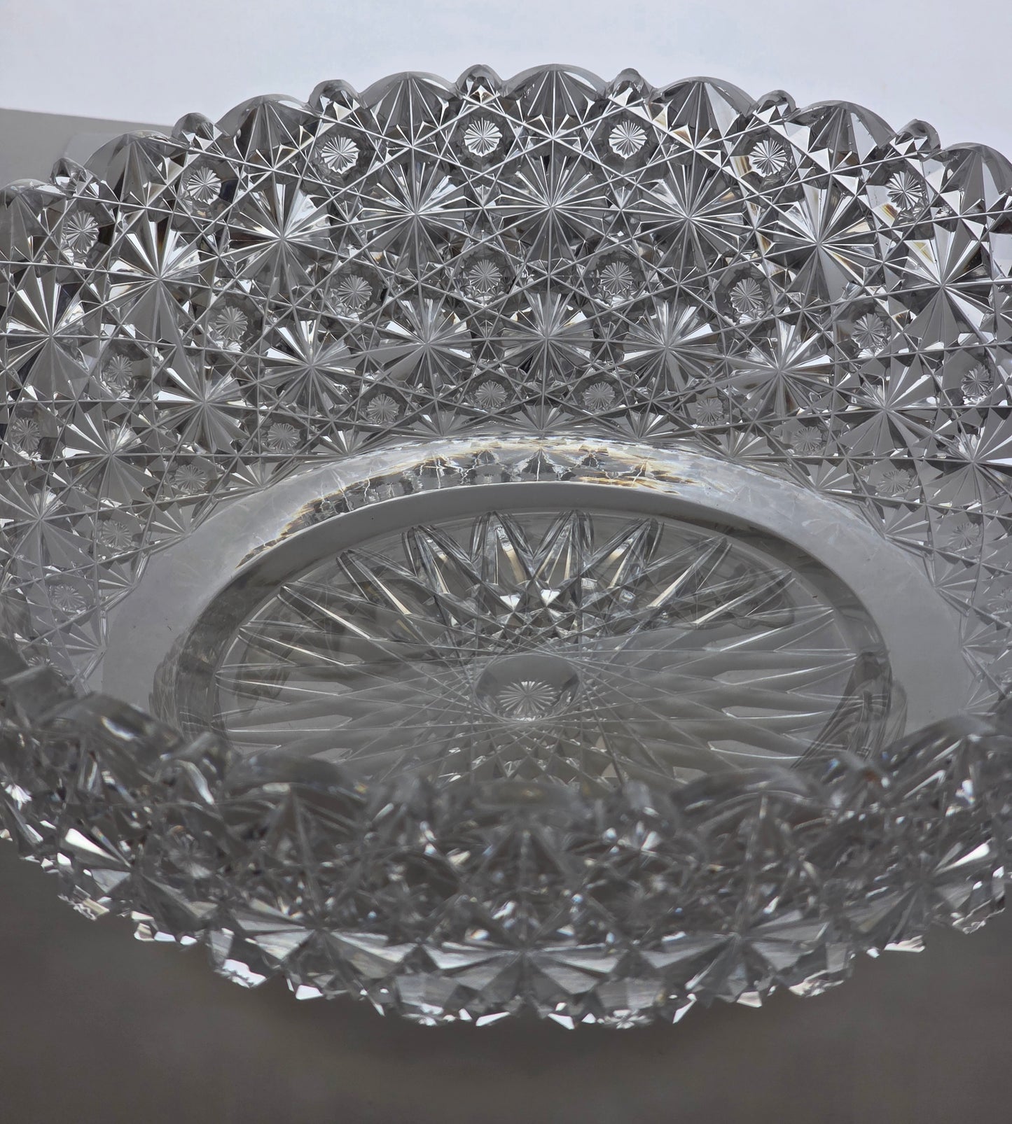 ABP cut glass bowl American Brilliant Russian tg