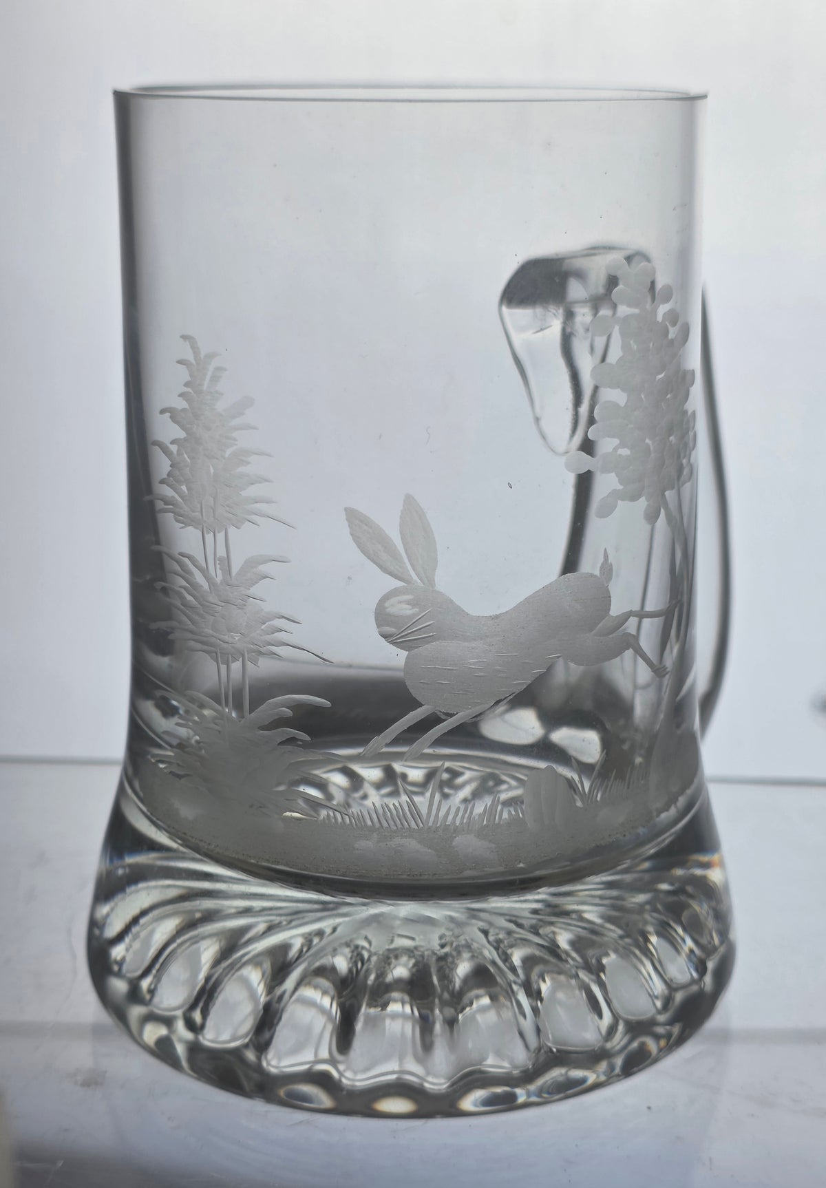 Pair Rabbit -copper wheel engraved beer mugs – Auction 20