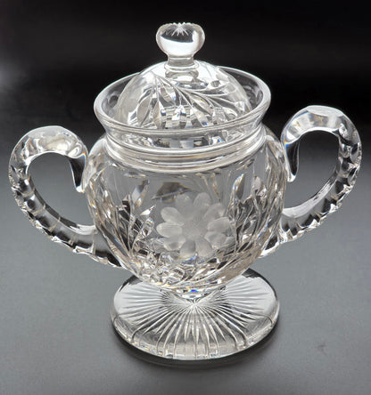 Cut Glass 2 handled compote, Antique