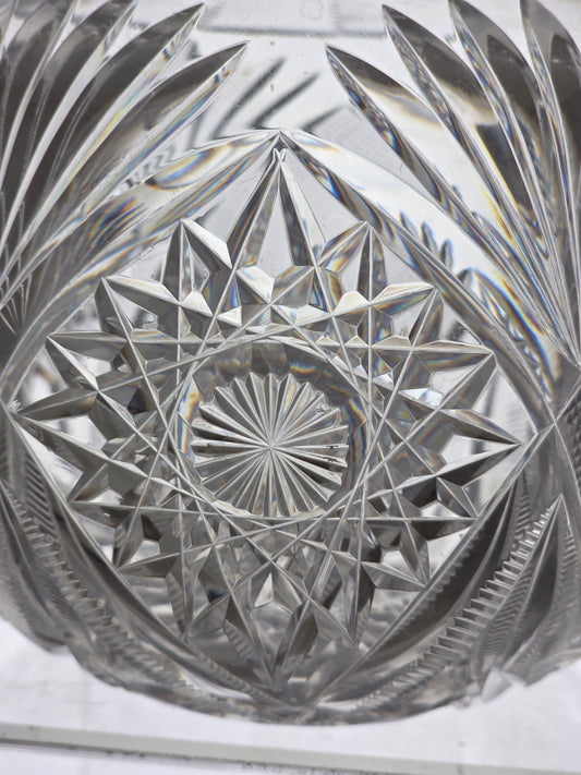 Straus ABP cut glass pitcher American brilliant blown blank