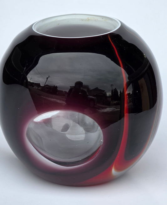 Art glass rose bowl / votive