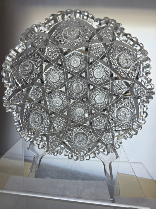 ABP cut glass Egginton cluster bowl American brilliant period 1886 -1915 PA2