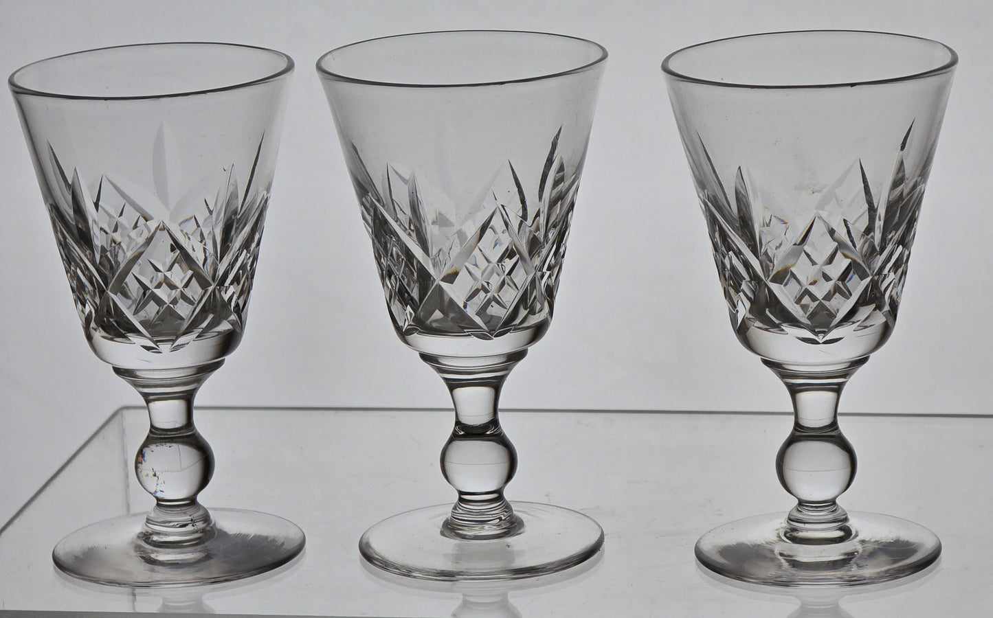 3 Signed Hand Cut Glass port Glengarry Cambridge Stuart