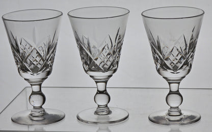 3 Signed Hand Cut Glass port Glengarry Cambridge Stuart