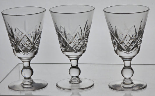 3 Signed Hand Cut Glass port Glengarry Cambridge Stuart