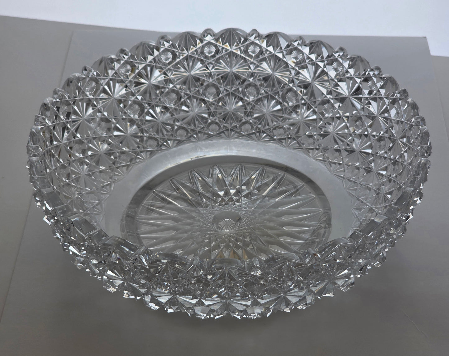 ABP cut glass bowl American Brilliant Russian tg