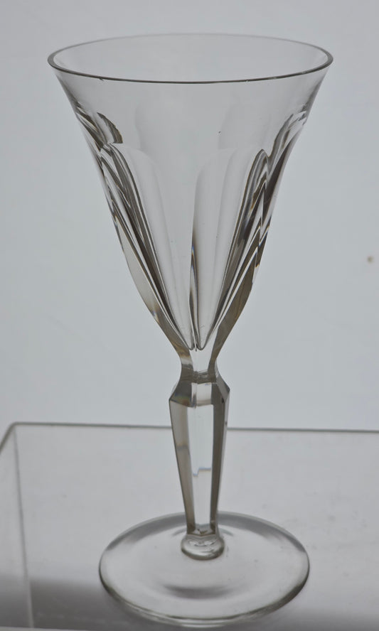 4 Hand Cut Glass panel wine glasses