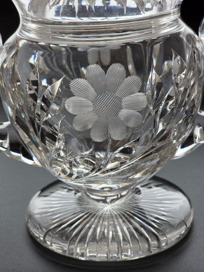 Cut Glass 2 handled compote, Antique