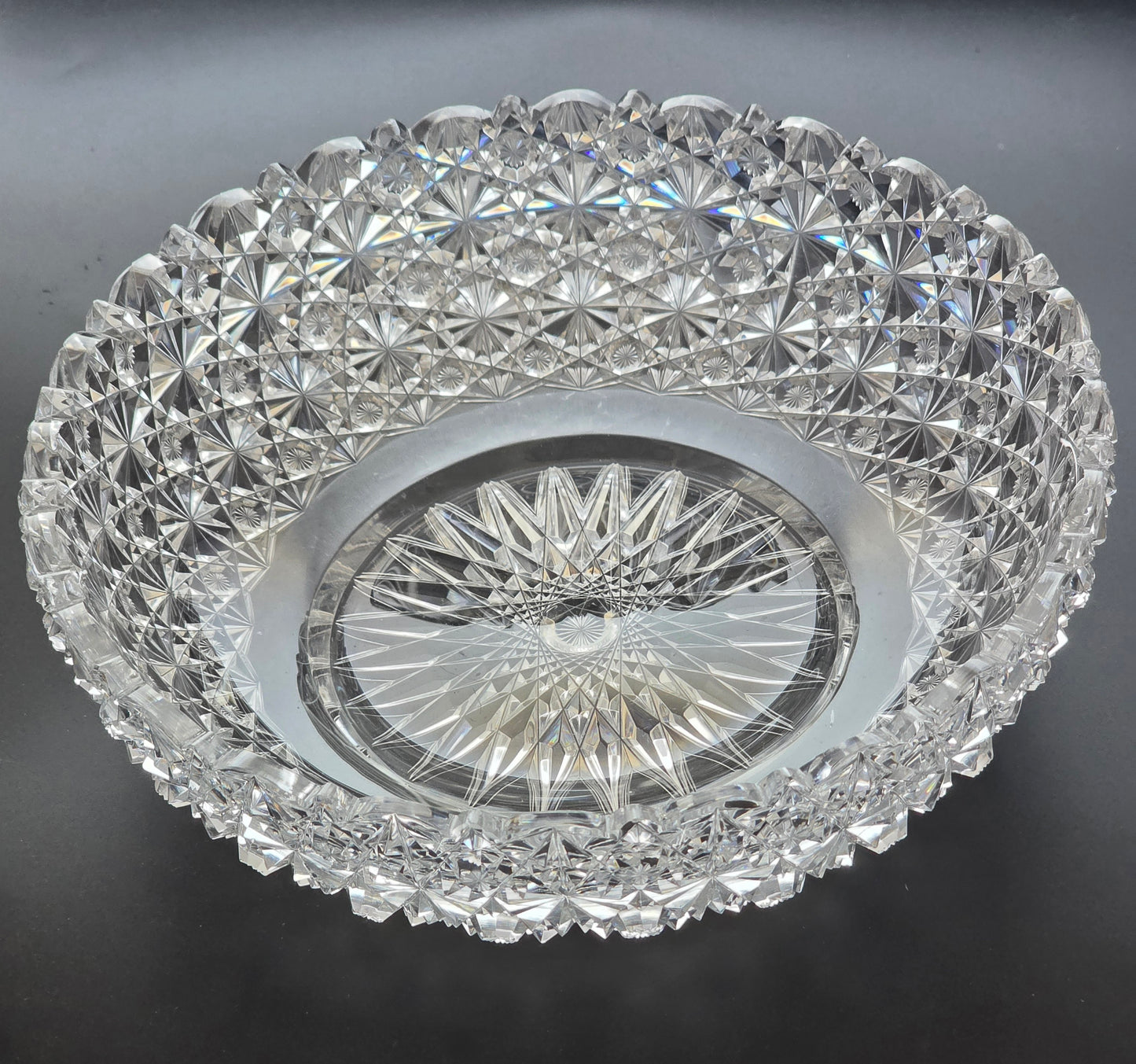 ABP cut glass bowl American Brilliant Russian tg