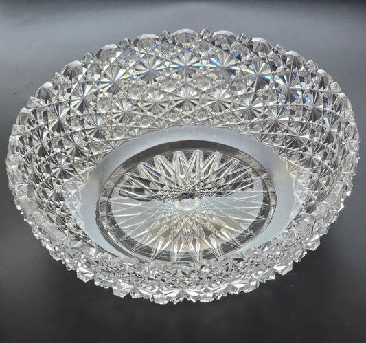 ABP cut glass bowl American Brilliant Russian tg
