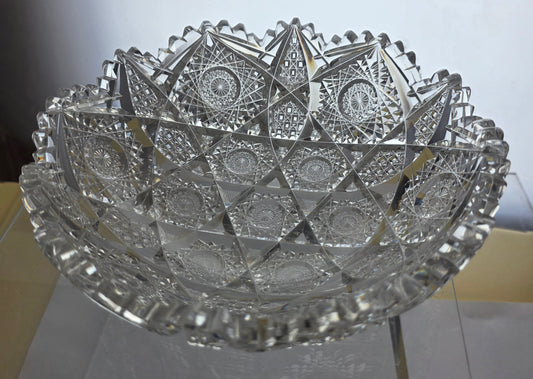 ABP cut glass Egginton cluster bowl American brilliant period 1886 -1915 PA2