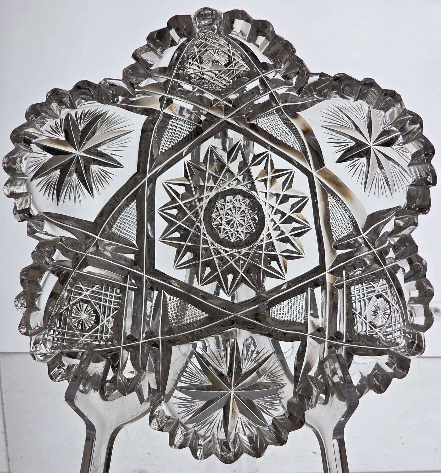 ABP cut glass blown out Dish American brilliant period pa15