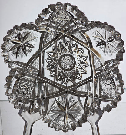 ABP cut glass blown out Dish American brilliant period pa15