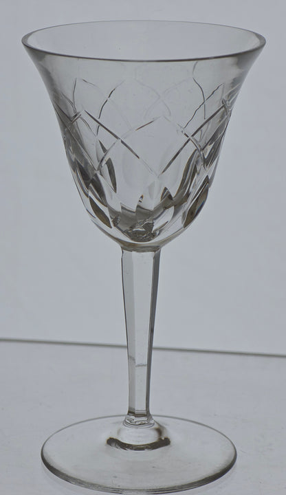 4 Hand Cut Glass panel sherry glasses