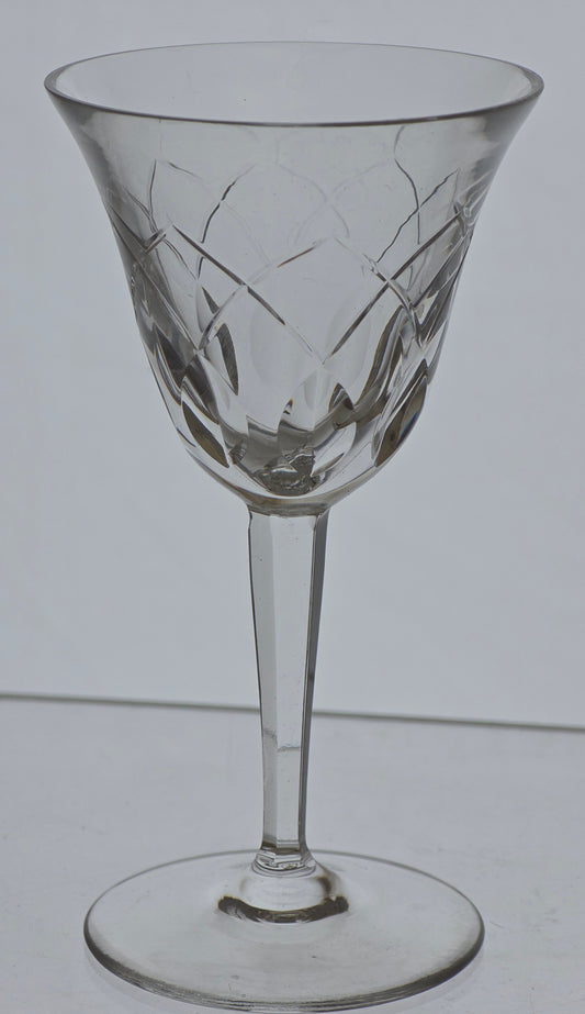 4 Hand Cut Glass panel sherry glasses