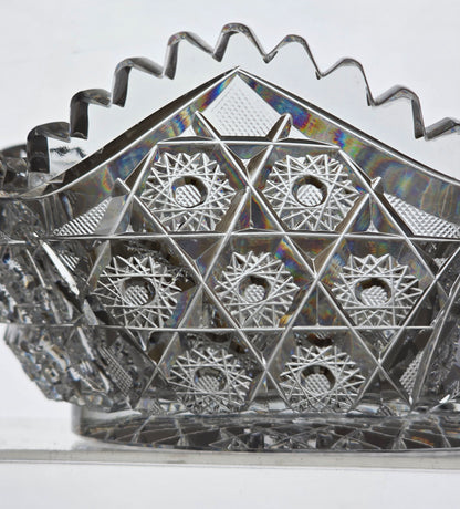 ABP cut glass 6 sides bowl American brilliant