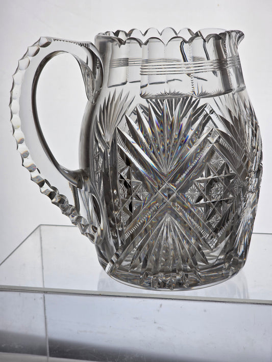 ABP cut glass Hawkes pitcher American