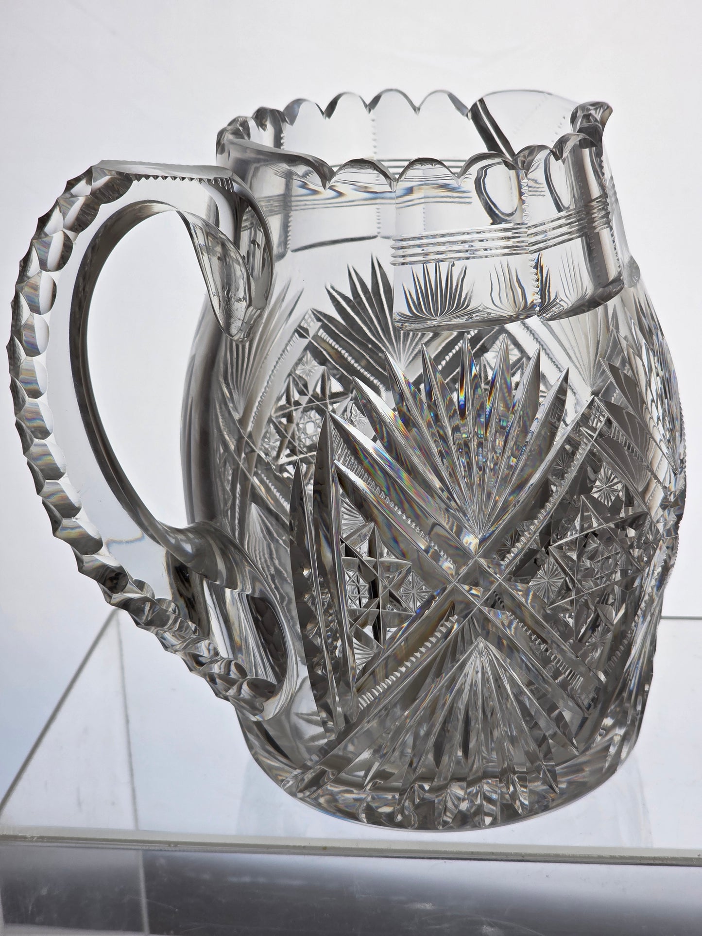 ABP cut glass Libbey Victoria pitcher American