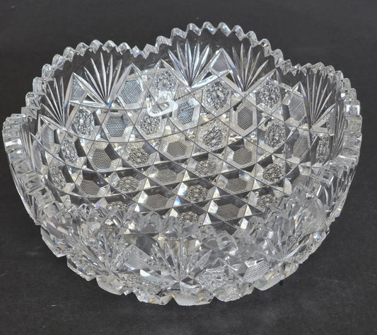 ABP cut glass bowl American brilliant period 1886 -1915 bob17