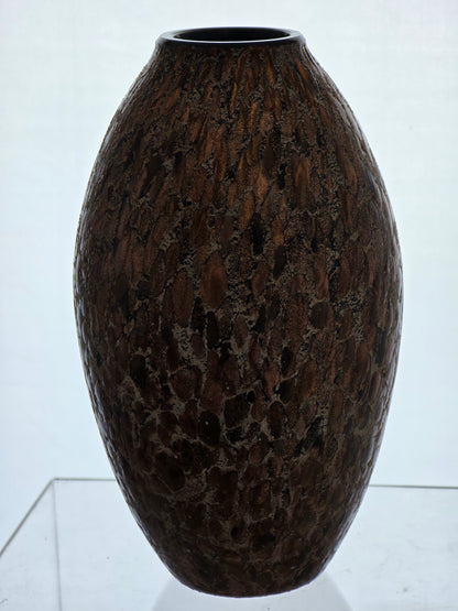 Sparkle spatter Art glass black and gold vase
