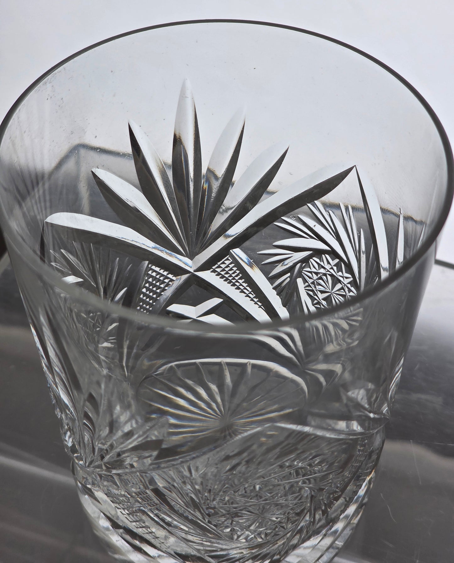 4 Crystal Cut Glass DOR pinwheel tumbler antique