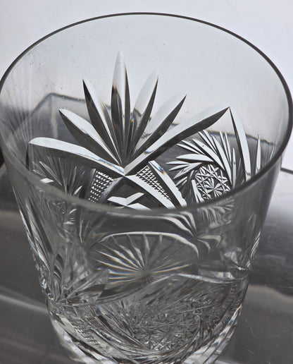 4 Crystal Cut Glass DOR pinwheel tumbler antique