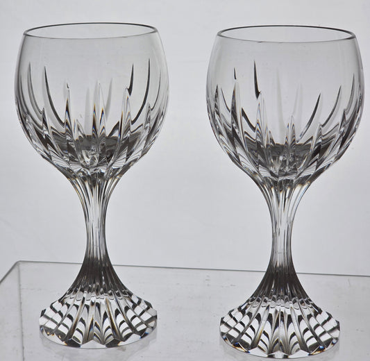 Baccarat Massena wine glasses pair SIGNED