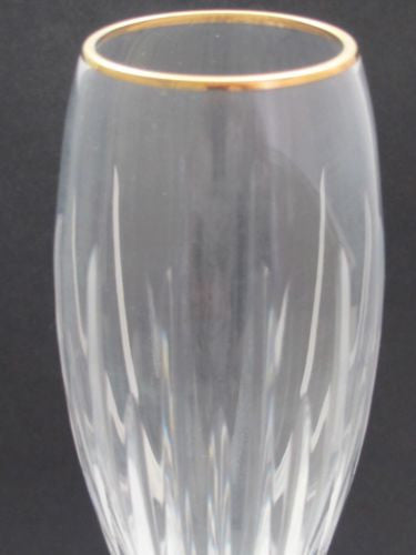 Signed Lenox Cut glass Superior flute Crystal  Made in USA  gold rim - O'Rourke crystal awards & gifts abp cut glass