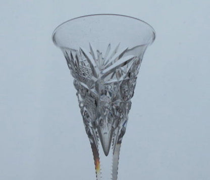 American Brilliant Period Cut Glass Taper glass Antique  Monarch - O'Rourke crystal awards & gifts abp cut glass