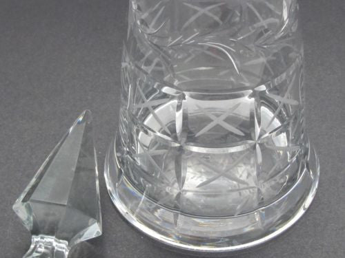 Hand Cut glass  decanter  floral and miter cut - O'Rourke crystal awards & gifts abp cut glass