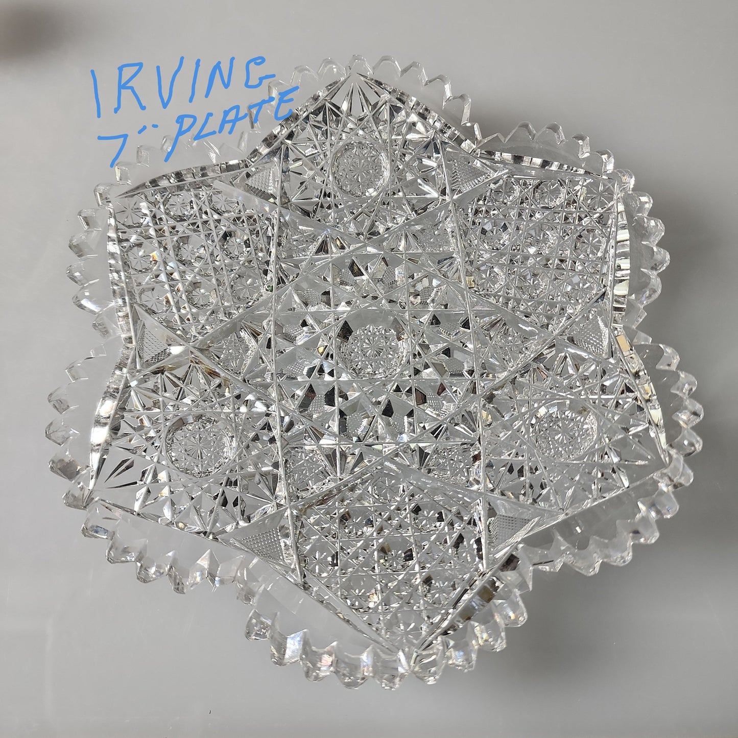 ABP cut glass Irving plate American brilliant