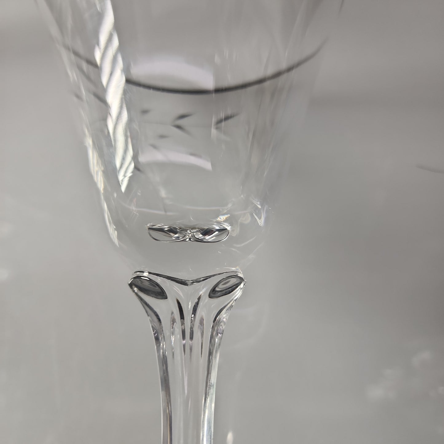 Fostoria bridal belle pattern glass goblet Platinium