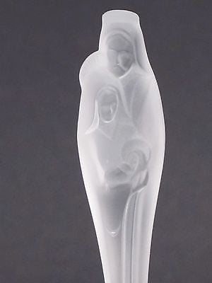 Lenox  Crystal bell  holy family  Made in USA frosted Platinum band - O'Rourke crystal awards & gifts abp cut glass